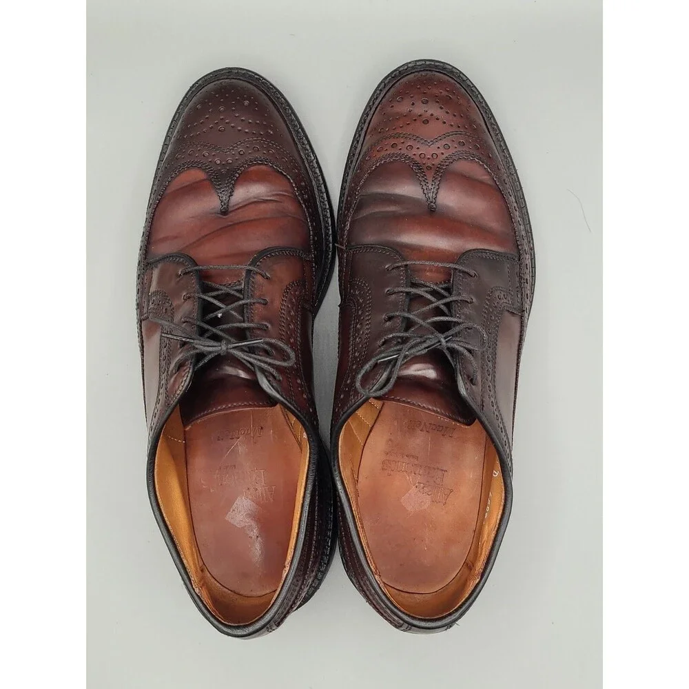 ALLEN EDMONDS 9097 MacNeil Burgundy Shell Cordovan Long Wing Oxford Shoes 8 D